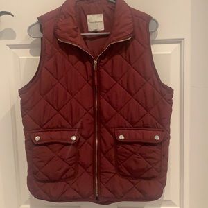 Burgundy quilted vest